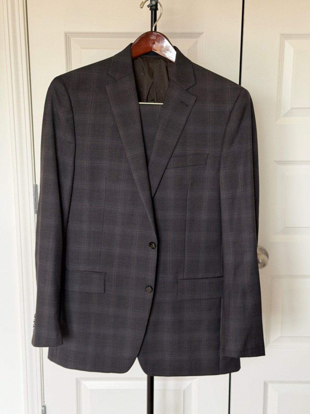 Michael Kors Men's Charcoal Plaid Suit